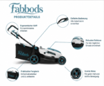 Fabbods Elektro-Rasenmäher mit Grasfangkorb und verstellbarem Führungsholm – Bild 3