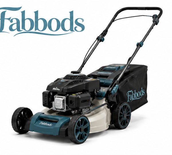 Fabbods Benzin-Rasenmäher mit Viertaktmotor und Textil-Fangkorb