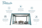 Fabbods Aluminium-Pergola mit verstellbarem Lamellendach, LED-Beleuchtung und Seitenelementen – Bild 3