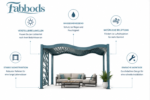 Fabbods Aluminium-Pergola mit geschwungenem Lamellendach und Seitenelementen – Bild 4
