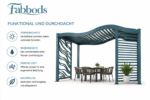 Fabbods Aluminium-Pergola mit geschwungenem Lamellendach und Seitenelementen – Bild 3