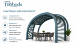 Fabbods Bogen-Pergola aus Aluminium mit verstellbarem Lamellendach und Seitenelementen – Bild 2