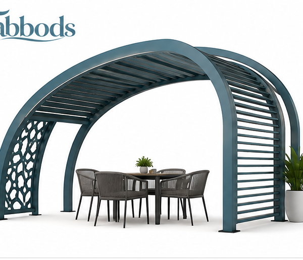 Fabbods Bogen-Pergola aus Aluminium mit verstellbarem Lamellendach und Seitenelementen