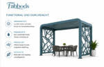 Fabbods Freistehende Aluminium-Pergola mit verstellbarem Lamellendach und Dekorseitenteilen – Bild 3