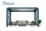 Fabbods Freistehende Aluminium-Pergola mit verstellbarem Lamellendach und Dekorseitenteilen