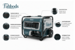 Fabbods FD6500E 6500W Generator mit digitalem Display und Fahrwerk – Bild 4