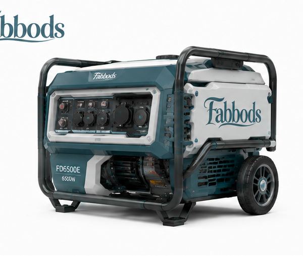 Fabbods FD6500E 6500W Generator mit digitalem Display und Fahrwerk